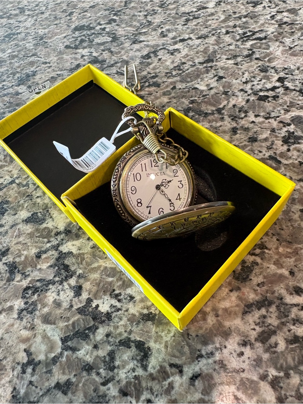 Invicta Bronze Tone Pocket Watch with Ivory Dial